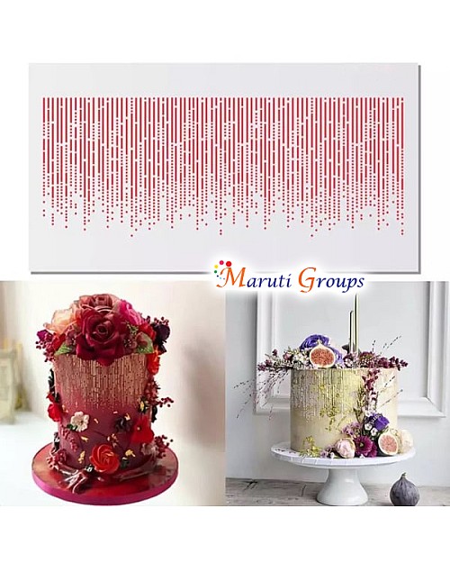 Cake Decorating Stencil – Lines Design (15cm x 35cm)