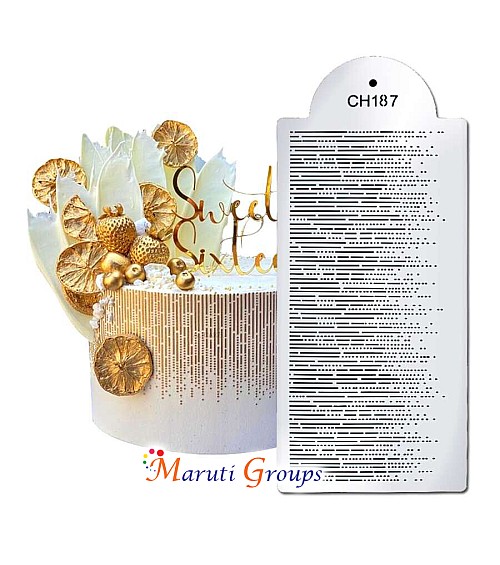 Cake Decorating Stencil – Lines Design (15cm x 35cm)