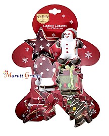 6pc Christmas Cookie Cutter Stainless Steel Set – Gingerbread, Glove, Tree, Gift Box, Star & Deer