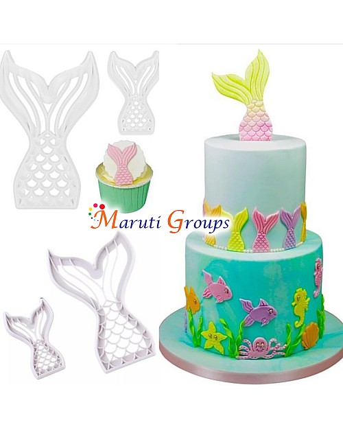 2pc Mermaid Tail Cookie Cutter Set