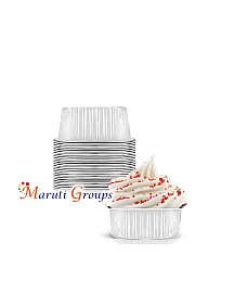 Silver Square Aluminum Foil Baking Muffin Paper Cups - 8.4cm x 3cm Height - 20pc