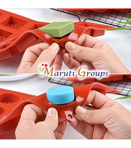 Square Burfee Penda Sweetmeat Silicone Mould – Chocolate & Sweet Mould (28.5cm x 16.7cm, Cavity Size 4cm)