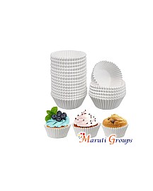 100pc Cupcake Paper / Cupcake Wrapper - White Colors, Size: 8cm / Number 8