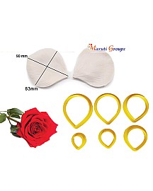 Rose Veiner Flower Silicone Mould & Cutters 