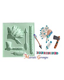  Native Indian Themed Silicone Mold, Arrow, Feather, Ax Silicone Mould