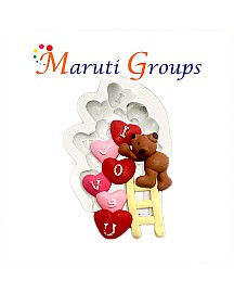I Love You / Love Heart /  Valentine's Day / Teddy bear Silicone Mould