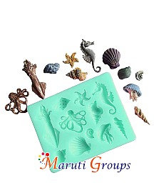 Sea Animals - Octopus, Sea Shell Sea horse Silicone Mould