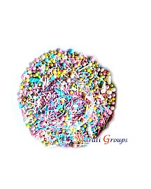 Assorted Unicorn Sprinkles - 100g - Colours: Green , Yellow, Gold, Lime Green, Blue and White