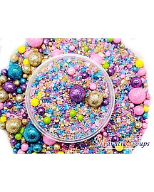 Crystal Fantasy Unicorn Sprinkles - 100g - Pearl Balls - Colours: Pink, Gold, Purple, Yellow and Blue
