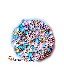 Dragees Unicorn Mix Glitter Sprinkles - 100g - Pearl Balls - Colours:  Pink, Gold, Purple and White 