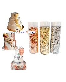 3pc Edible Rose Gold, Gold and Silver Foil for Cake Decorating – Food Grade Leaf Sheets