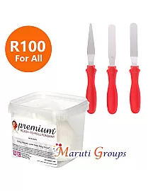 3pc Cake Spatulas Set Stainless Steel - White Fondant