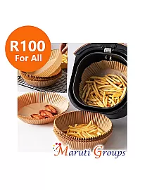 Disposable Paper Liner For Air Fryer - Brown / White (100 Piece)