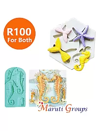 MERMAID TAIL , STAR FISH , SEA HORSE - SEA ANIMALS SILICONE MOULD