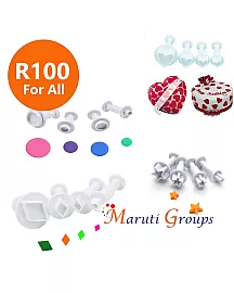 Mini Heart, Round, Diamond & Stars plunger Cutter Set