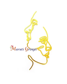 Face Abstract Cake Topper – U Line Art Acrylic Topper (Face off Gold)