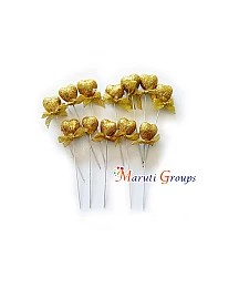 Glitter Faux Heart Ball Cake Topper Set For Cake Decorating - Gold - 12pc