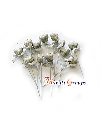 Glitter Faux Heart Ball Cake Topper Set For Cake Decorating - Silver - 12pc