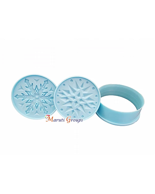 Diamond Shaped & Snowflake Biscuit Stamp Cookie Cutter & Embosser - Design 9 | 7.5cm Stamp