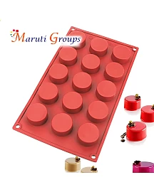 3D Round Cylinder Mousse Cake Silicone Mould – 15 Cavity (4cm x 1.5cm)