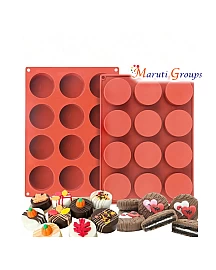 3D Round Cylinder Mousse Cake Baking Silicone Mould - Mould Size (17.8cm x 25cm), Cavity 12 (4.6cm x 2.4cm)