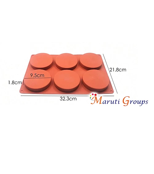 3D Round Cylinder Mousse Cake Baking Silicone Mould - Cube Size (13.8cm x 1.9cm), Cavity 2 (Mould Size 16.9cm x 29.4cm)