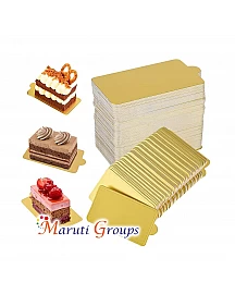 100pc Mousse Board - Rectangle Gold / Cheese Cake Boards