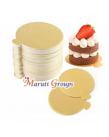 100pc Mousse Board - Round Gold / Cheese Cake Boards Size - 8cm