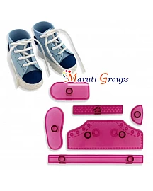 6PCS/SET Baby Shoe Sneaker Shape DIY Cake Mold high-top Shoes Confectionery Cut Decorating Plastic Fondant Mold Baking Cutter