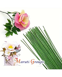 Green Artificial Flower Stem Iron Wire – 40cm (20pc)