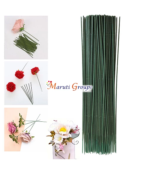 Green Artificial Flower Stem Iron Wire – 40cm (20pc)