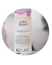 6pc Cake Board -  25cm - Round Silver 