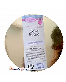 6pc Cake Board -  25cm - Round Gold Thickness 