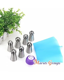 9pc Russian Spherical Cream Mounted Torch Flower Mouth Cake Tool Nozzle Set