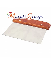Cake Scraper Stainless Steel Wooden Handle
