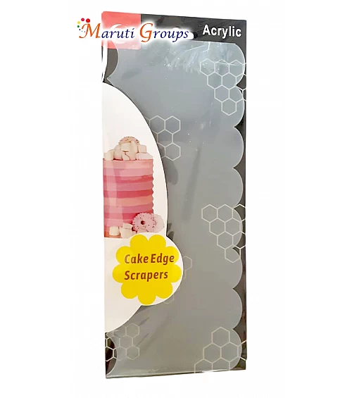Patterned Edge Side - Acrylic Cake Scraper - C