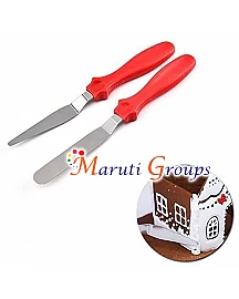 2pc Cake Spatulas Set Stainless Steel Cake Butter Spatula Baking Tool - Cake Decorating