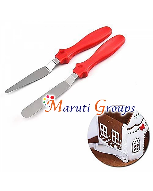 2pc Cake Spatulas Set Stainless Steel Cake Butter Spatula Baking Tool - Cake Decorating