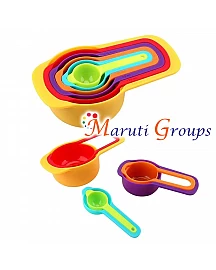6 pc Nested Stackable Space Saving Measuring Cups and Spoons Set