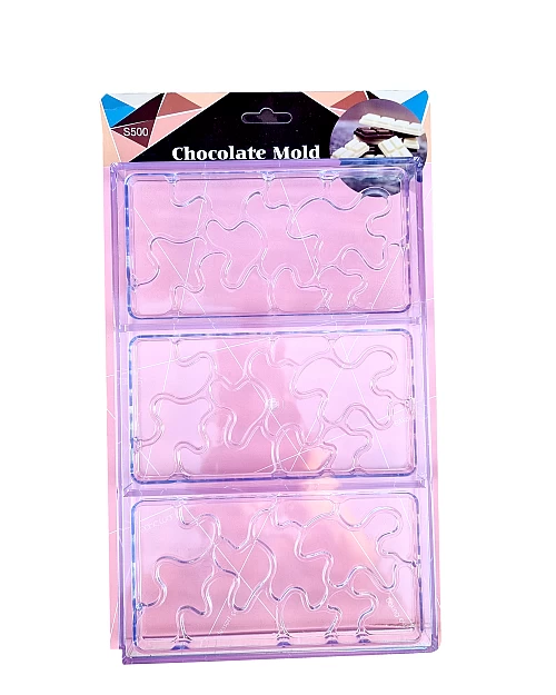 Polycarbonate Mould Puzzle Shape Chocolate Slab Chocolate Moulds - Bakeware - Cake Decorating - 3 Bar
