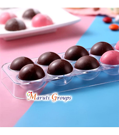 Polycarbonate Semi-Sphere / Round Chocolate Mould - 14 Cavity - Bakeware - Cake Decorating