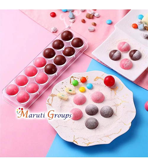 Polycarbonate Semi-Sphere / Round Chocolate Mould - 14 Cavity - Bakeware - Cake Decorating