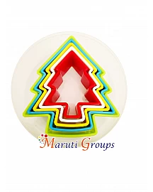 5pc Plastic Christmas Tree Cookie Cutter- excludes container