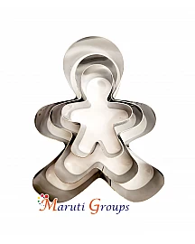 3pc Gingerbread Men Cookie Cutter - Stainless Steel