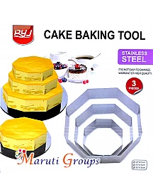 3pc Hexagon cake pan set. (cookie cutter) 10cm,15cm,20cm for Cake Decorating - Baking tool