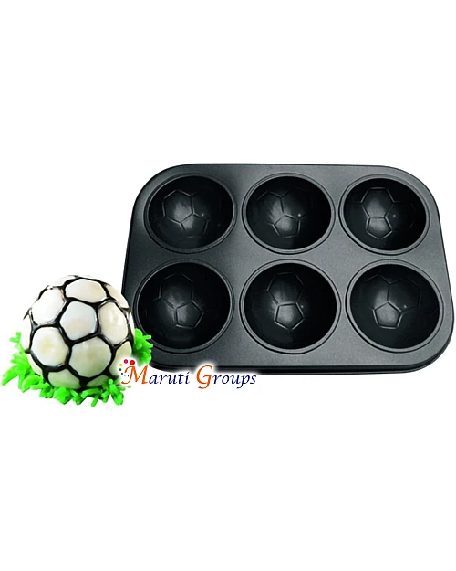 Soccer Ball / Snowball Baking Tray – 6 Hole Pan (Tray Size 18.4cm x 26.4cm | Cavity Size 6.5cm)