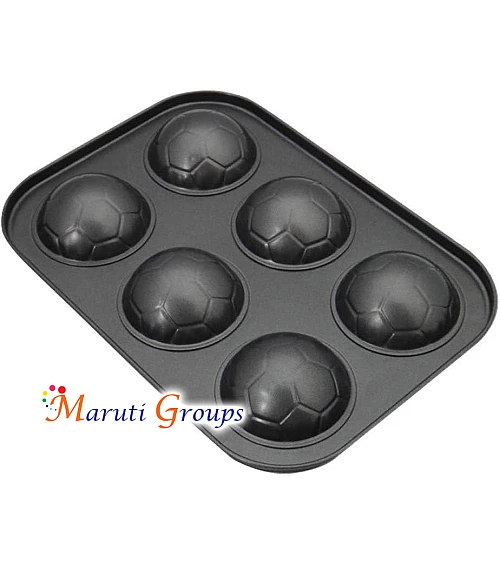 Soccer Ball / Snowball Baking Tray – 6 Hole Pan (Tray Size 18.4cm x 26.4cm | Cavity Size 6.5cm)