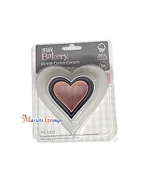 3pc Heart Cookie Cutter Set – Plastic (S, M, L Sizes)