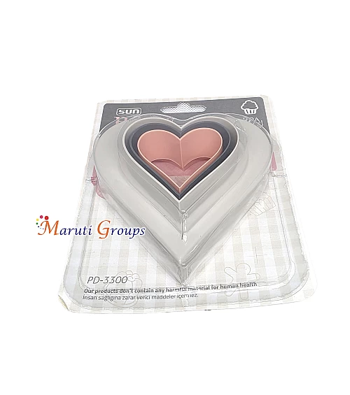 3pc Heart Cookie Cutter Set – Plastic (S, M, L Sizes)