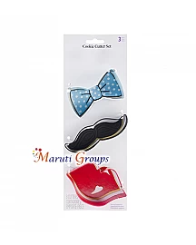 3pc Tie, Moustache and Lips Cookie Cutter Set / Steel Cutter